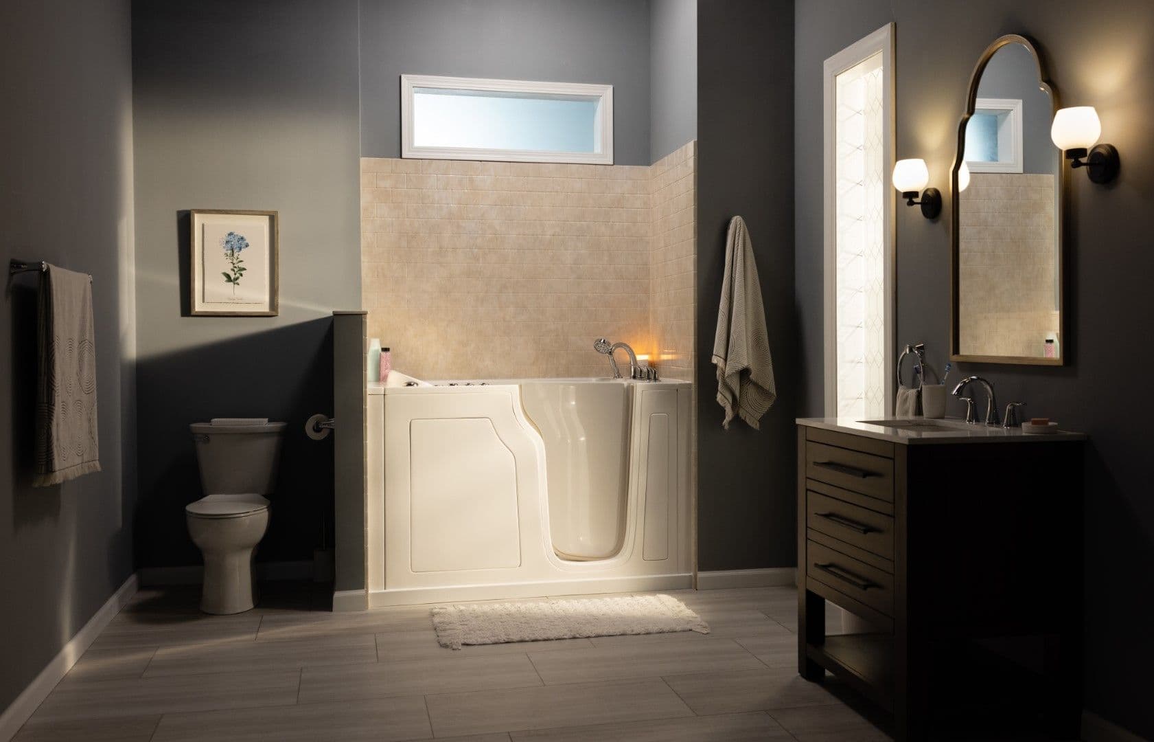 Walk-in tub bathroom